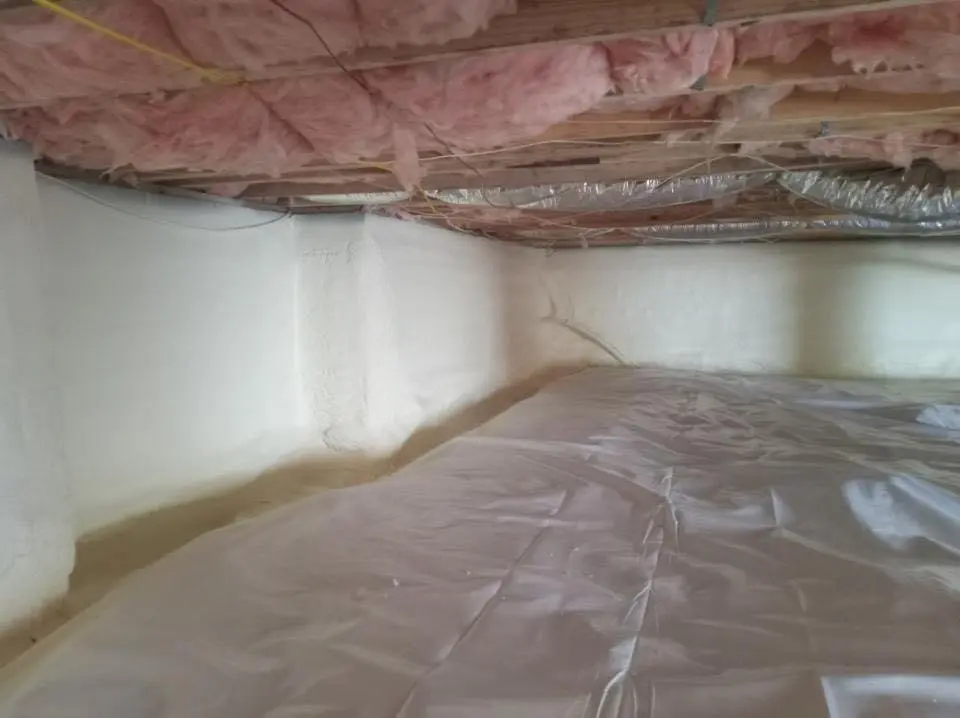 Crawl space encapsulation with closed-cell spray foam for Attic Insulation in Holmdel